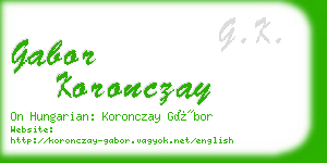 gabor koronczay business card